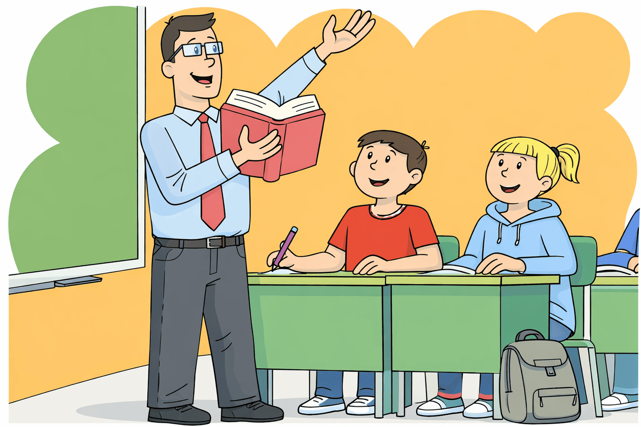 Иллюстрация глагола teach